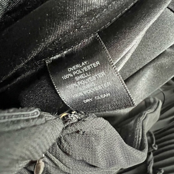 WHBM Strapless, Ruched & Layered, Black Cocktail Dress - Picture 5 of 7